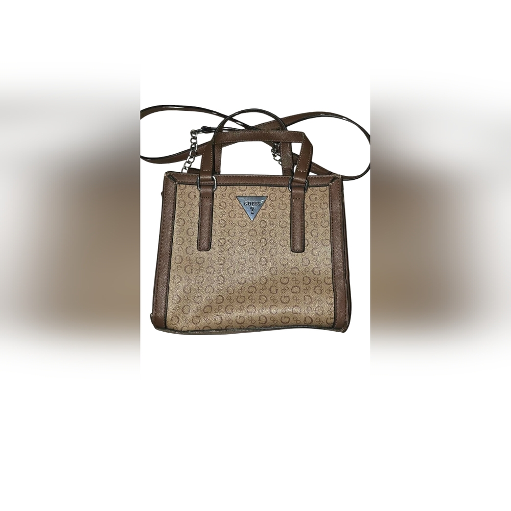 Guess Tan and Brown Satchel